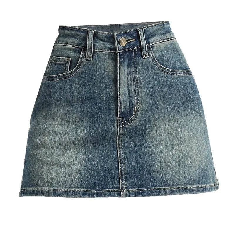 New Adult Thin Denim Skirt College Student High-waist Bodycon Shorts Women's Sexy Denim Skirt Girl's A-line Skirt Women's Shorts