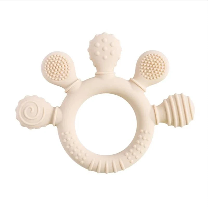 Baby Dinosaur Silicone Teether - BPA-Free Sensory Toy for Infants