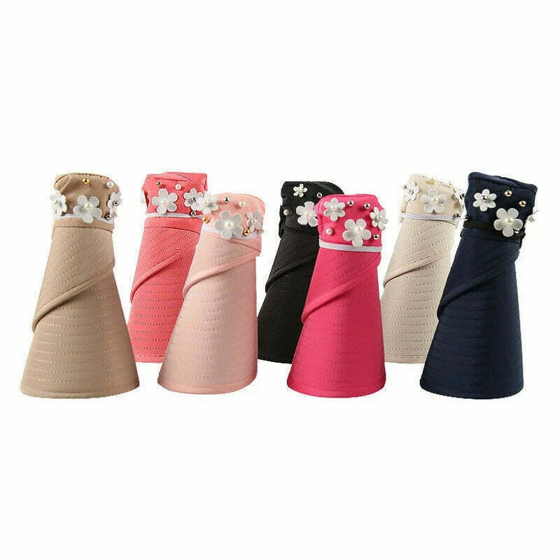 Sun Hat Summer Shade Fashion Women Ladies Summer Vacation Wide Brim Foldable Anti-UV Beach Visor Caps Empty Top Hats Korea Style