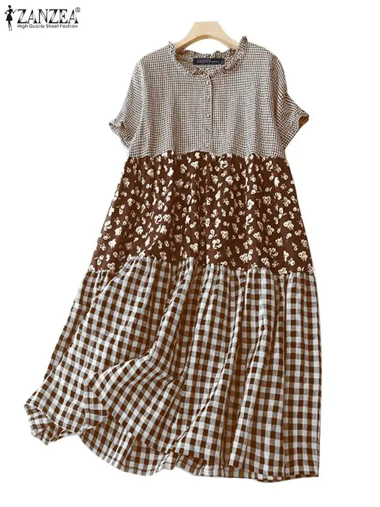 Women's Plaid Long Dress | Casual Loose Summer Sundress