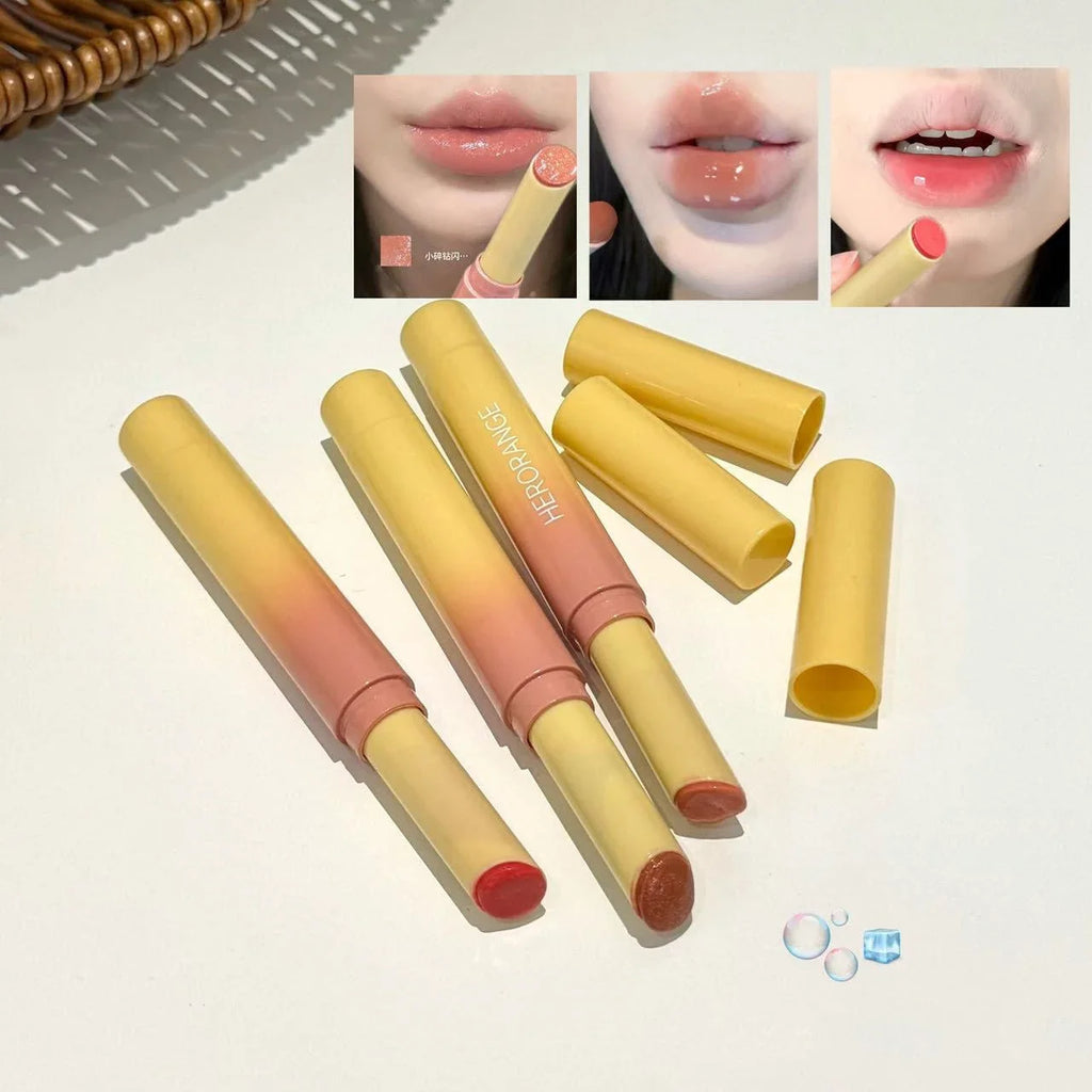 Clear Water Light Solid Lip Gloss Jelly Watery Pink Lipstick Pencil Moisturising Mirror Shimmer Korean Lips Makeup Cosmetics