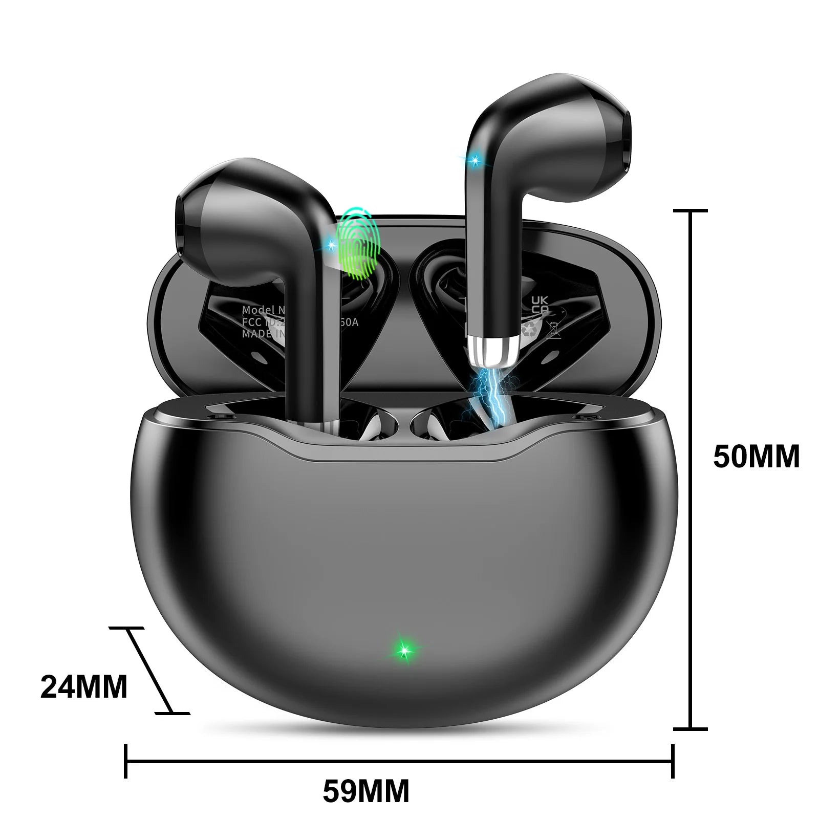 T6 Wireless Earbuds Bluetooth 5.3 ANC Active Noise Cancelling Headphones 48H Playtime IPX7 Waterproof HiFi Deep Bass in-Ear Sport Earphones with HD Mic for iPhone Samsung Android.