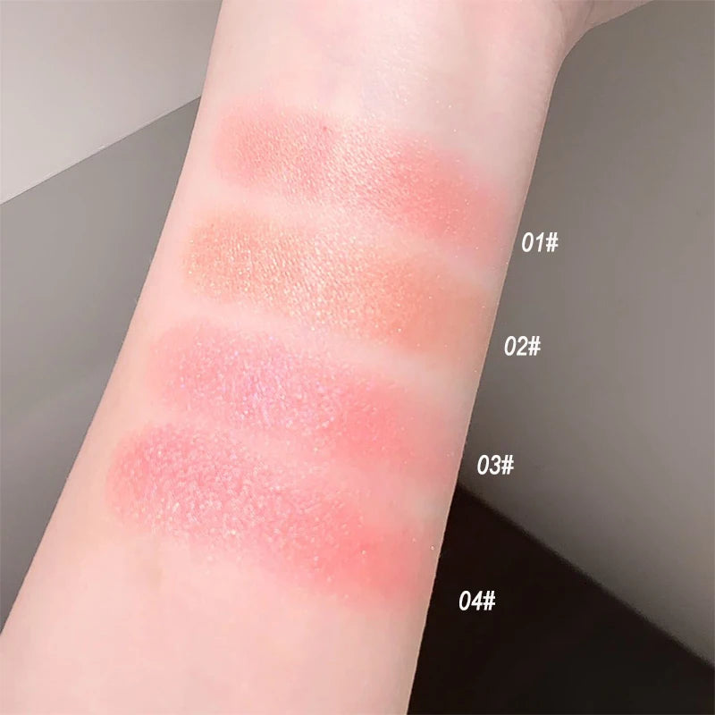 Rose Embossed Blush Powder, Shimmery Finish, Multiple Pink Shades Available, Floral Texture Design, Ideal for Daily Face Makeup