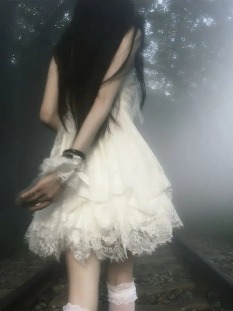 Women Harajuku Y2k Strap Dress Y2K Aesthetic Club Party Fashion Outfits Gothic Retro Sweet Bud Mini Dress