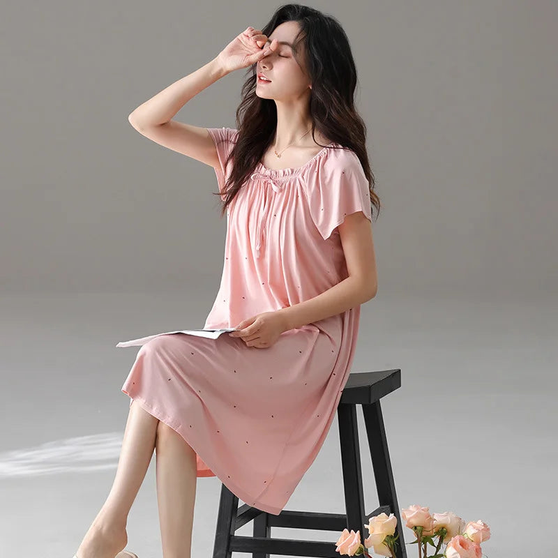 Summer Hot New Product Modal Fabric High-quality Fabric Nightgown Sleepwear That Can Be Worn As Women's Home Clothes