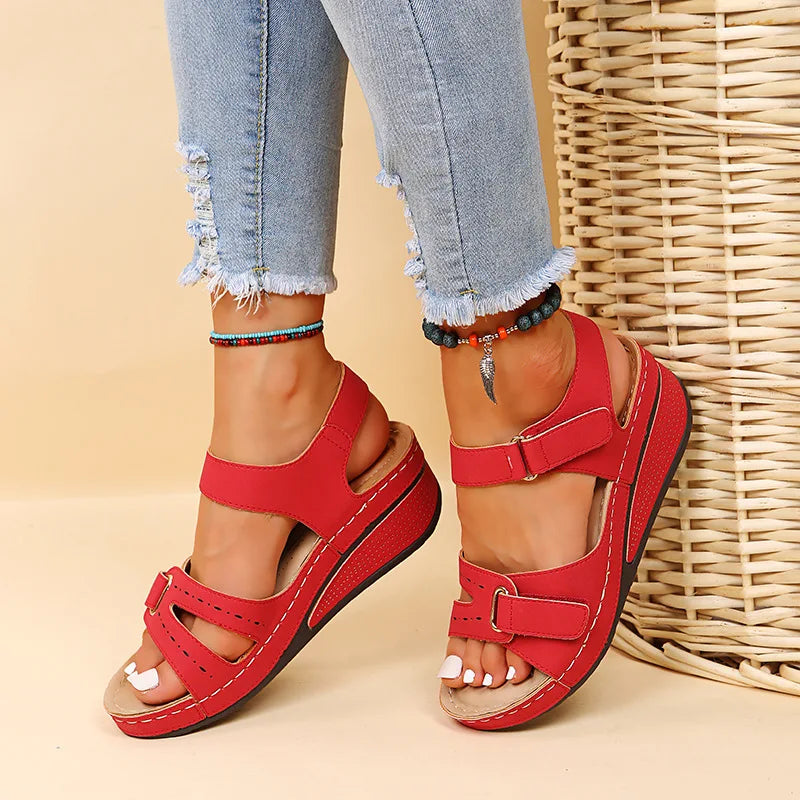 Women's Wedge Platform Sandals - Open Toe Casual Beach Shoes