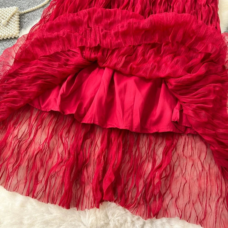 Elegant Pleated Midi Skirt, High Waist A-Line Flowy Maxi Skirts for Women, Soft Draping Skirt, Fairy Skirt for Spring Summer