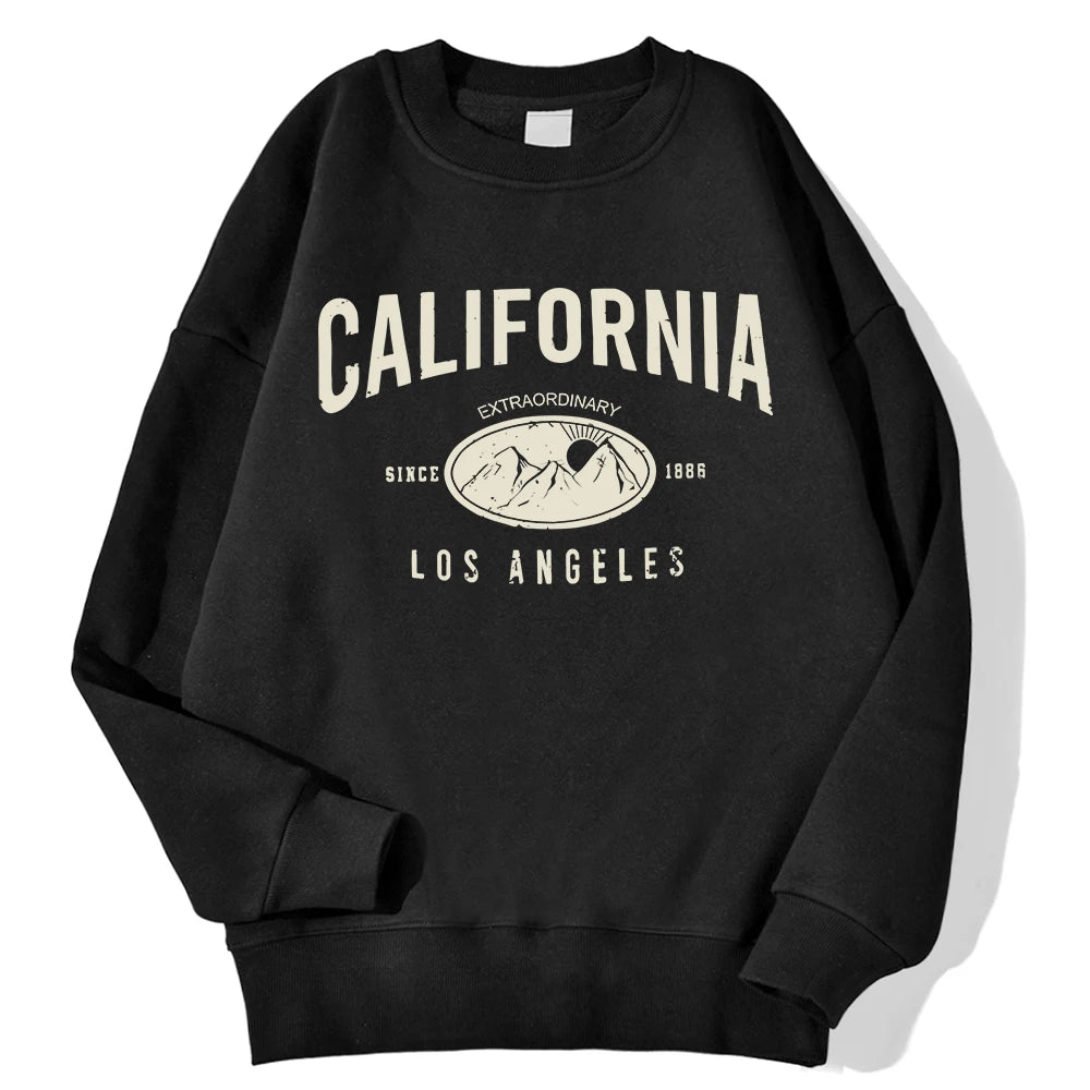 New York California Malibu Letter Sweatshirts Winter Women'S Casual Loose Hoodie Fleece Warm Crewneck Pullover Comfortable Clothes