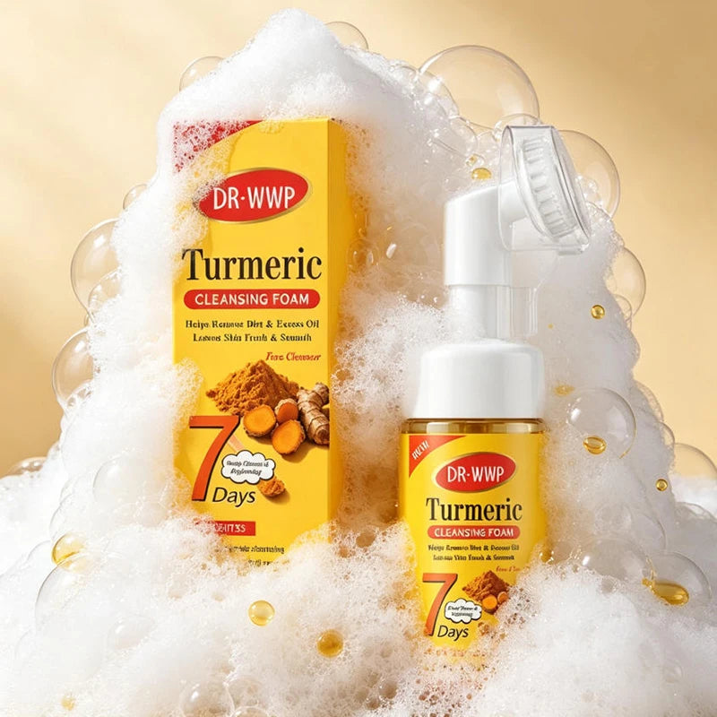 Turmeric Kojic Acid Facial Cleanser Refreshing Moisturizing VC Cleansing Mousse Gentle Cleaning Oil Control Brighten Skin Tone