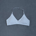 Women's Summer Halter Neck Padded Sports Yoga Bra Shock Absorption Support Backless Crop Top for Outdoor Running And Gym