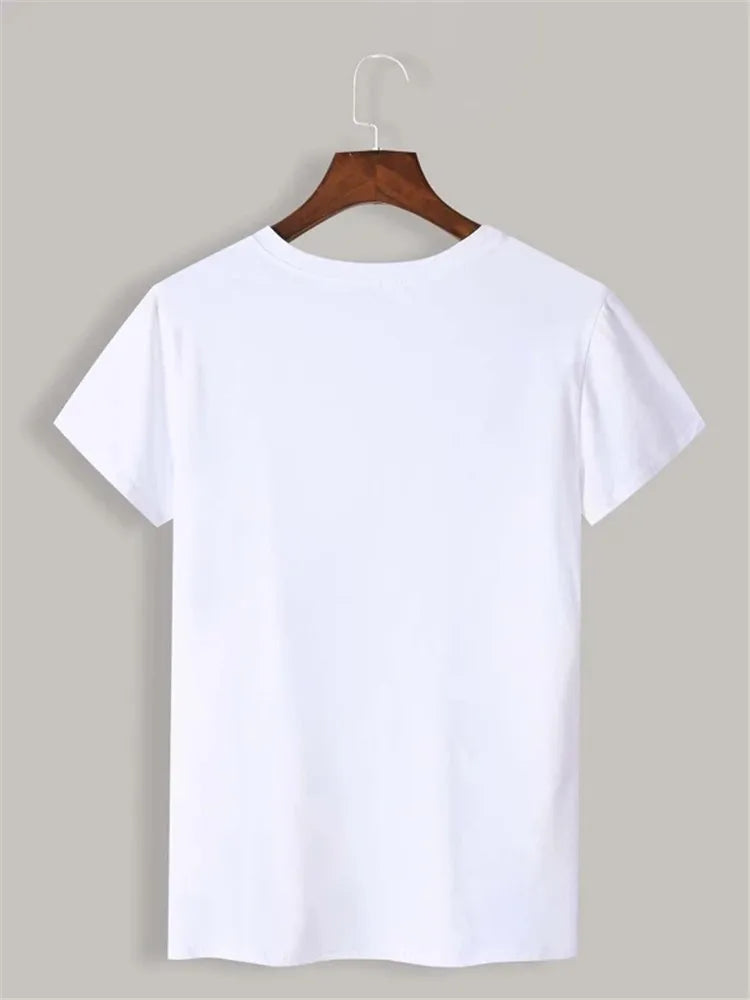 Maycaur Breathable New Women'S Short Sleeve T-Shirt Print T-Shirt Multi Pure Color T Shirt Fashion Sports Breathable Tshirt Female