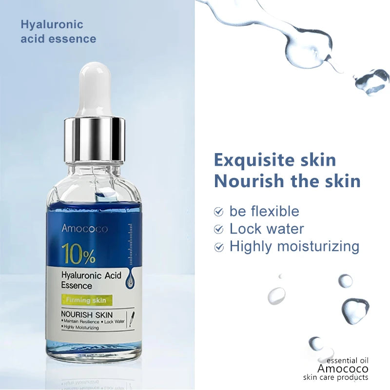 Amococo 2pcs Facial Serum 30ml 10% Salicylic Acid Essence Vitamin C Essence Hyaluronic Acid Face Serum Moisturizing Hydrating Skin Care Brightening Nourishing Essence for Daily Face Care