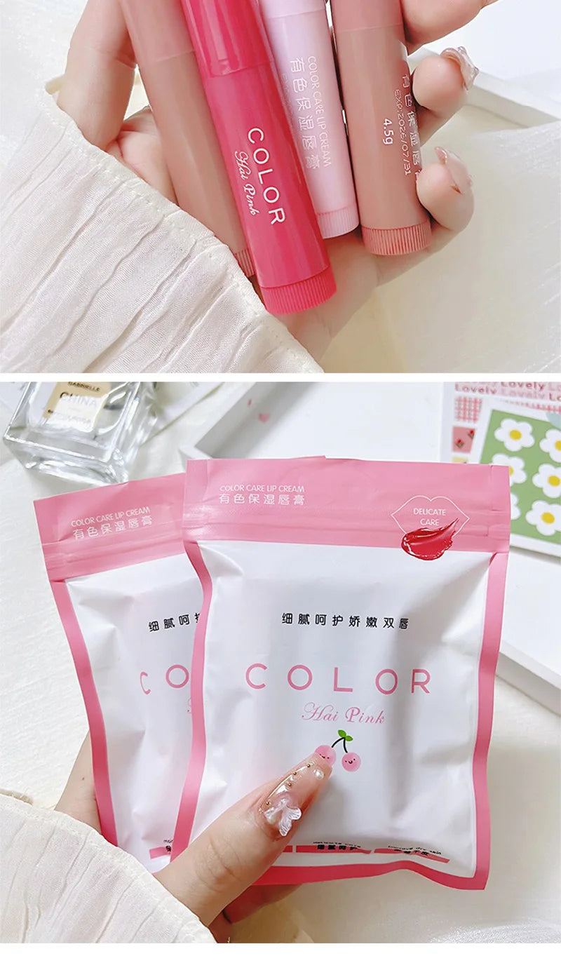HAIPINK 3-Piece Set Tinted Moisturizing Lip Balm - Hydrating, Fade Lip Lines, Prevent Chapping