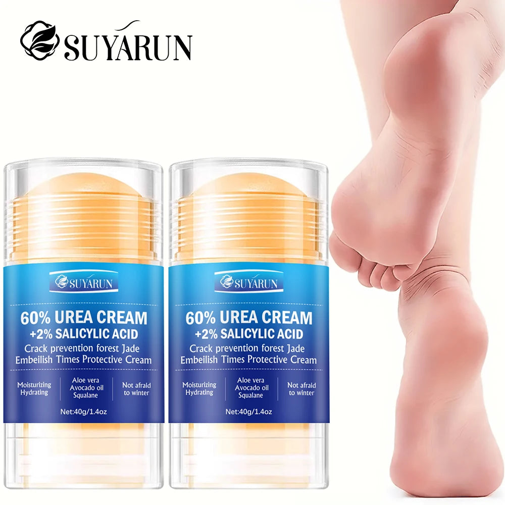 SUYARUN 60% Urea Foot Care Cream Stick - Intensive Cracked Heel Repair, Callus Remover for Dry Feet - Fast Absorbing Foot Skin.