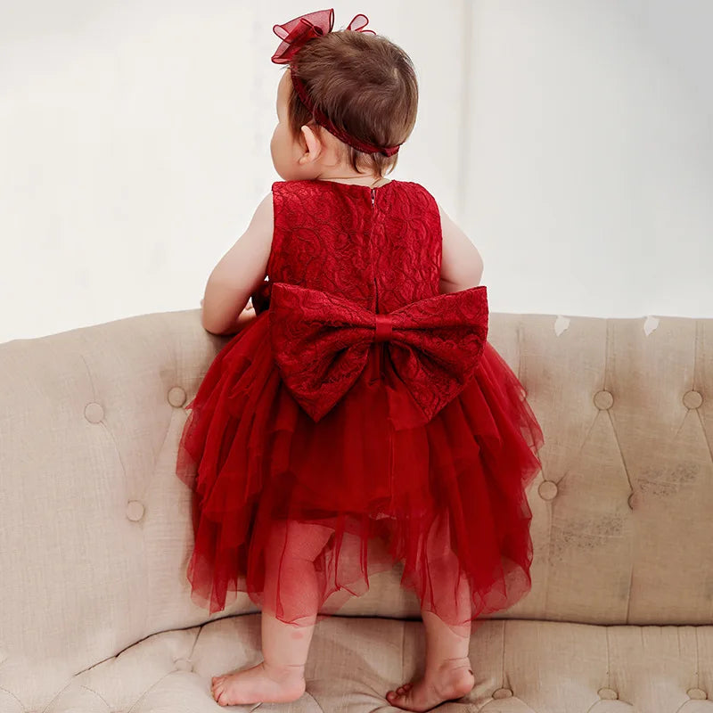 Baby Appliques Formal Princess Dresses for Girl Rainbow Tulle Birthday Party Dress Infant Girl Dress Baby Clothes 3-24M