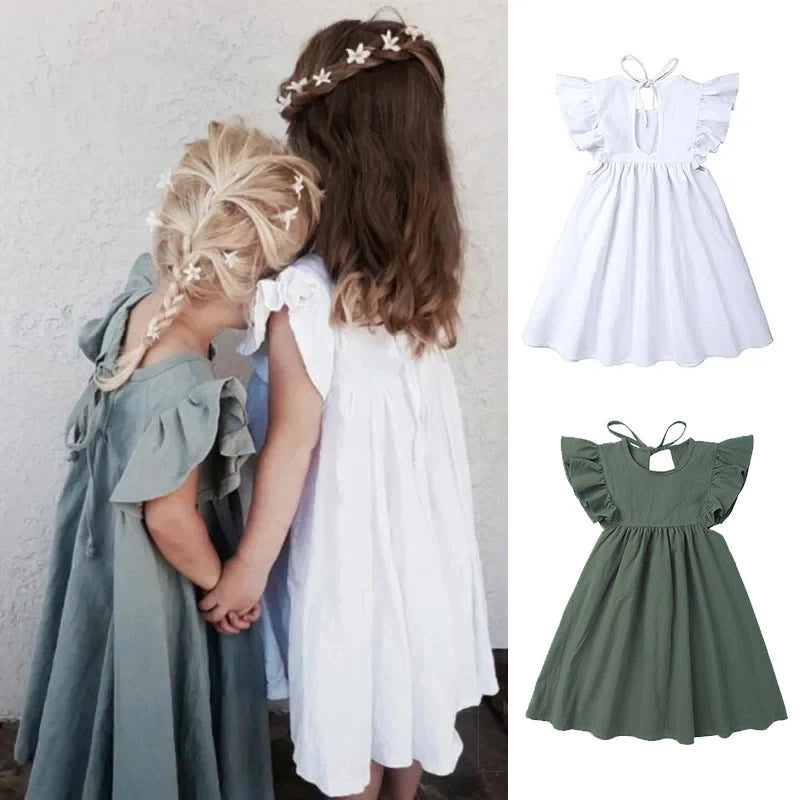 Girls Ruffle Princess Sundress  | Cotton  Party Dress
