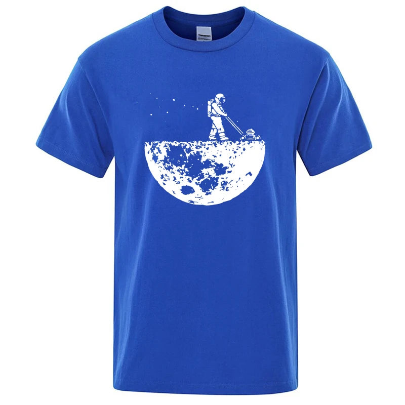 Men T-shirt High Quality Funny Cotton Blend Lunar Cleaner Printing Casual Cool Loose O-neck Male  for MenT-shirt Hip Hop Tees