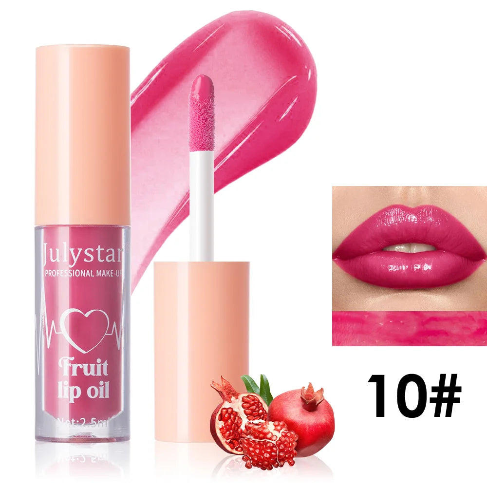 10Color Fruit Flavor Temperature Changing Lip Oil Set Hydrating Glossy Lip Gloss Brightening Water Light Lip Makeup Cosmetic Kit