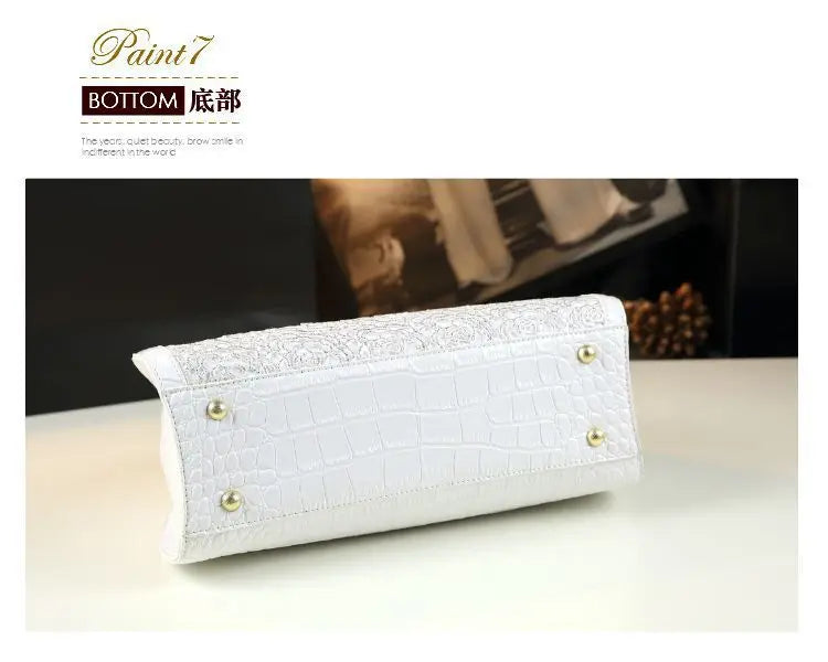 Fashion Popular Women's Bag High Quality Crocodile Pattern Shoulder Bag Trend Brand Genuine Leather Crossbody Bag Luxury Handbag
