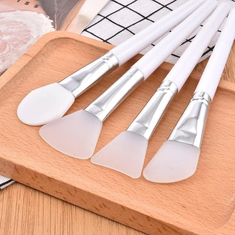 4Pcs/Set White Makeup Silicone Facial Mask Brush Professional Mud Cream Brushes Diy Skin Care Foundation Cosmetic Beauty Tool