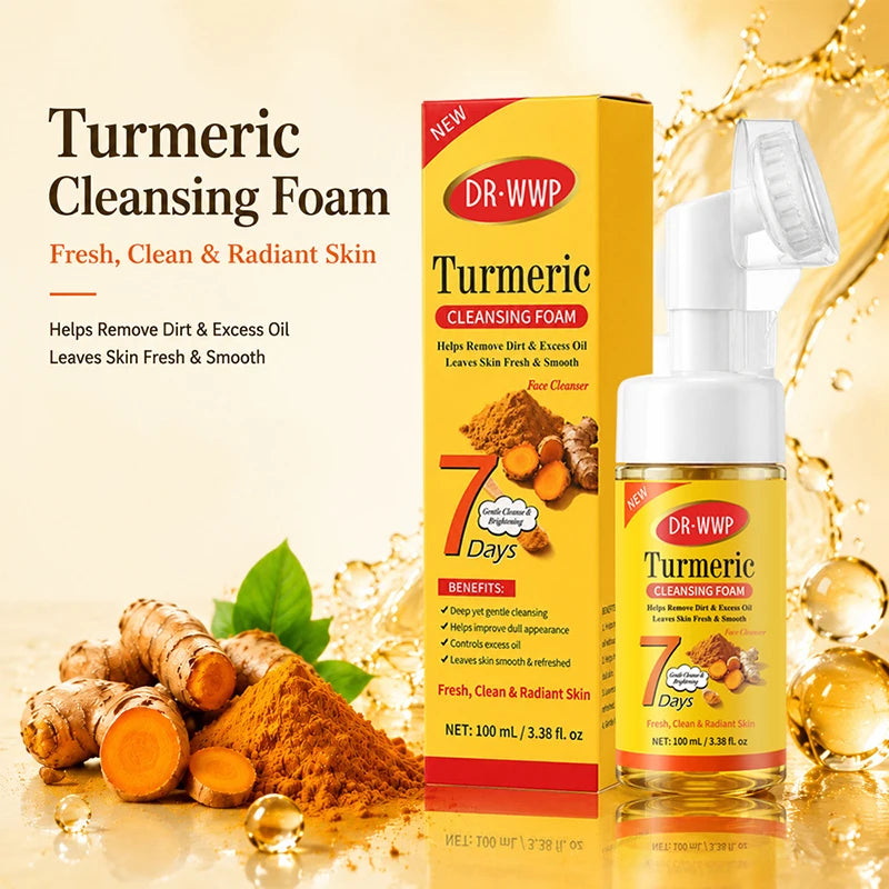 Turmeric Kojic Acid Facial Cleanser Refreshing Moisturizing VC Cleansing Mousse Gentle Cleaning Oil Control Brighten Skin Tone