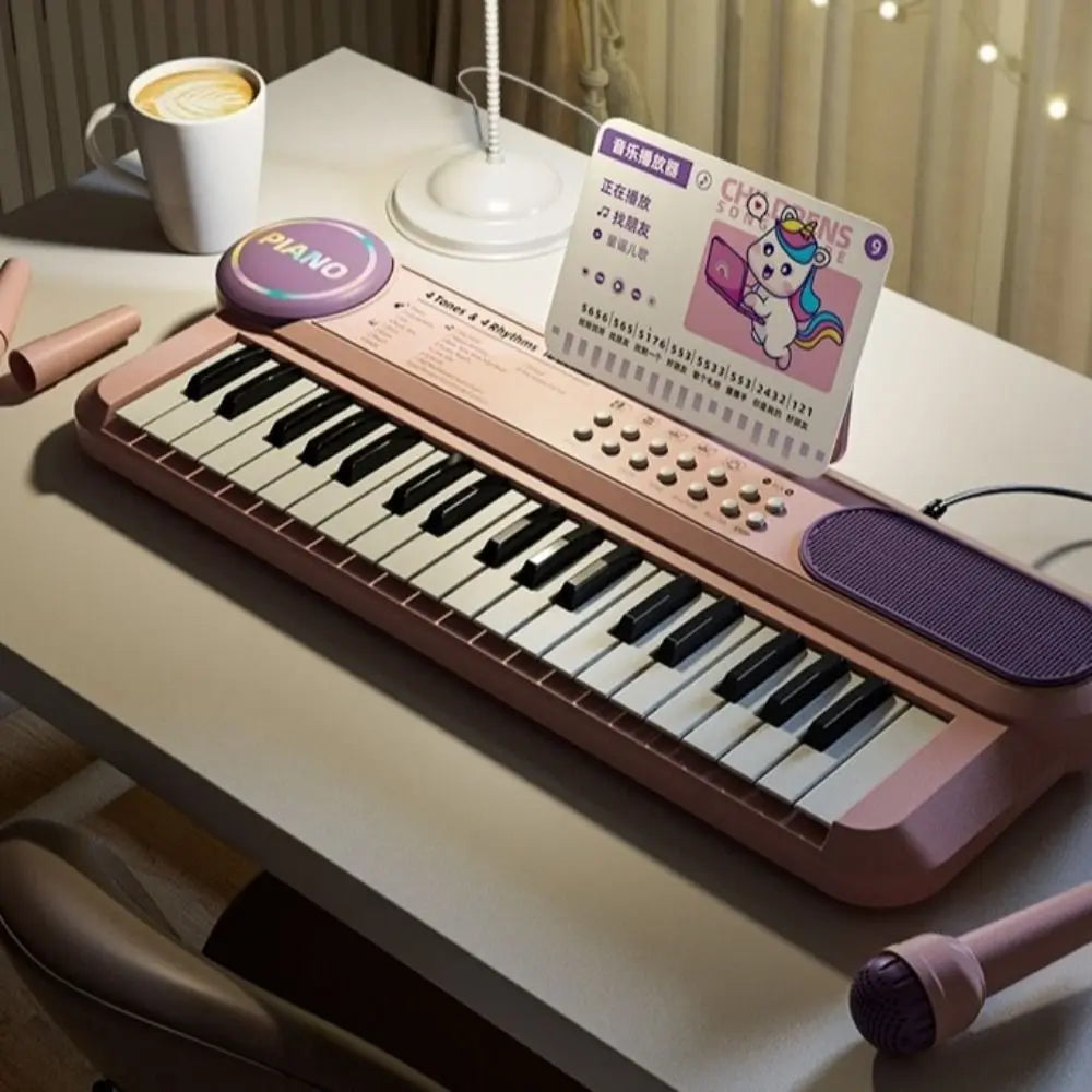 Early Education 37 Keys Piano Keyboard Multifunctional with Microphone Electronic Piano Electronic Birthday Gift Musical Gift