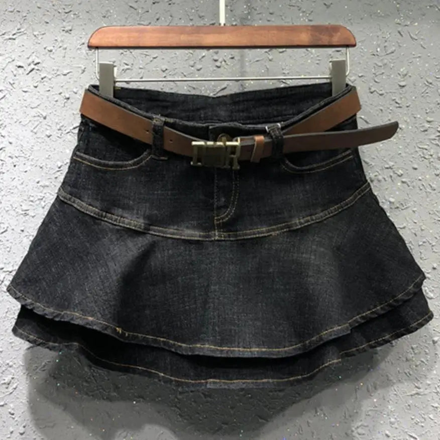 summer Cake Denim Skirt Women Skirts Fashion Elastic Women Denim Mini Skirts
