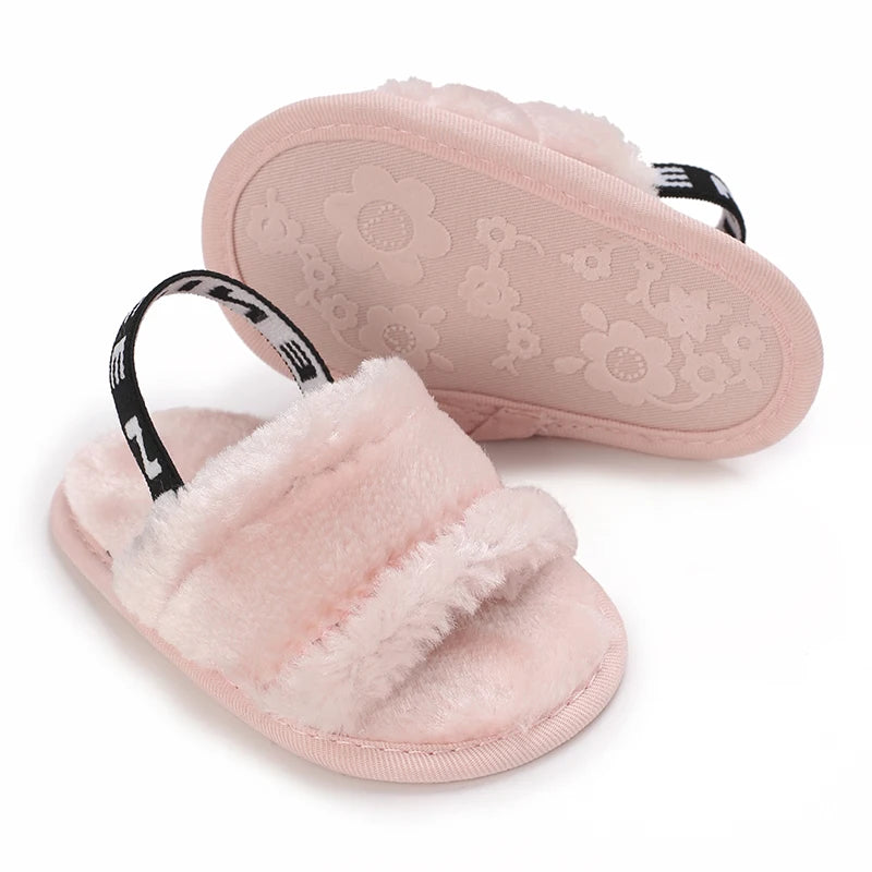Baby Girls First Walker Sandals - Butterfly Knot Soft Cotton Sole
