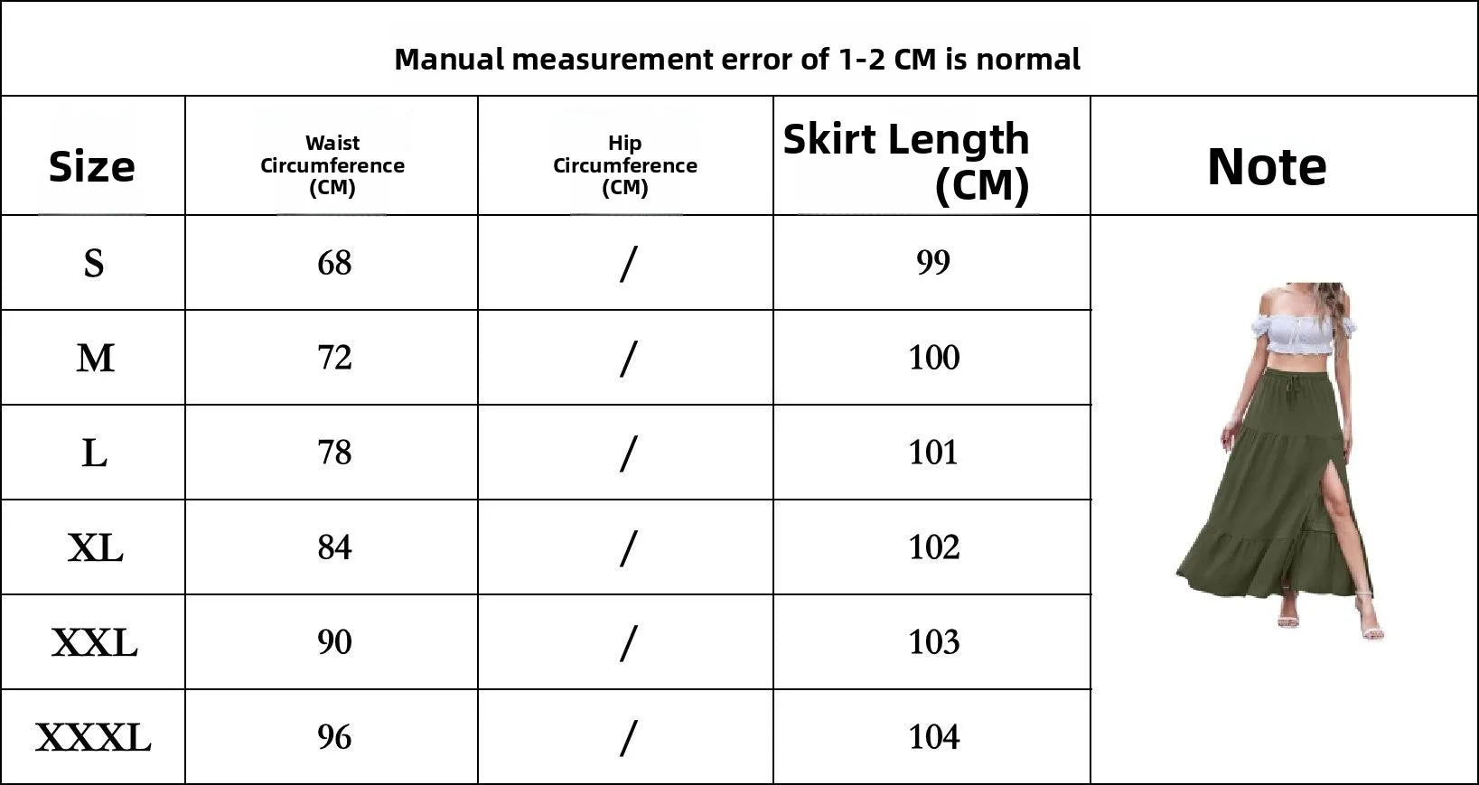 Bohemian Pure Color Side Slit  Skirt Women's Fashion Summer New Arrival Cross-Border mid Waist H-Shape PVC Fabric Skirt