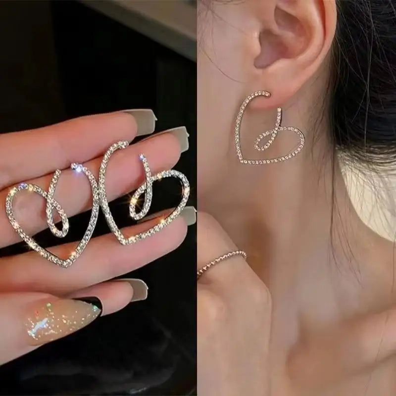 Korean Fashion Zircon Drop Earrings For Women'S Jewelry 2026 Trending New Luxury Women'S'S Geometric Hoop Earrings Pendientes Gifts