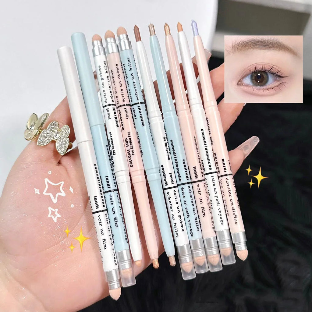 Double-end Lying Silkworm Eyeliner Pencil Diamond Glitter Matte Aegyosal Pen Brightening Cream Eyeshadow Highligher Makeup