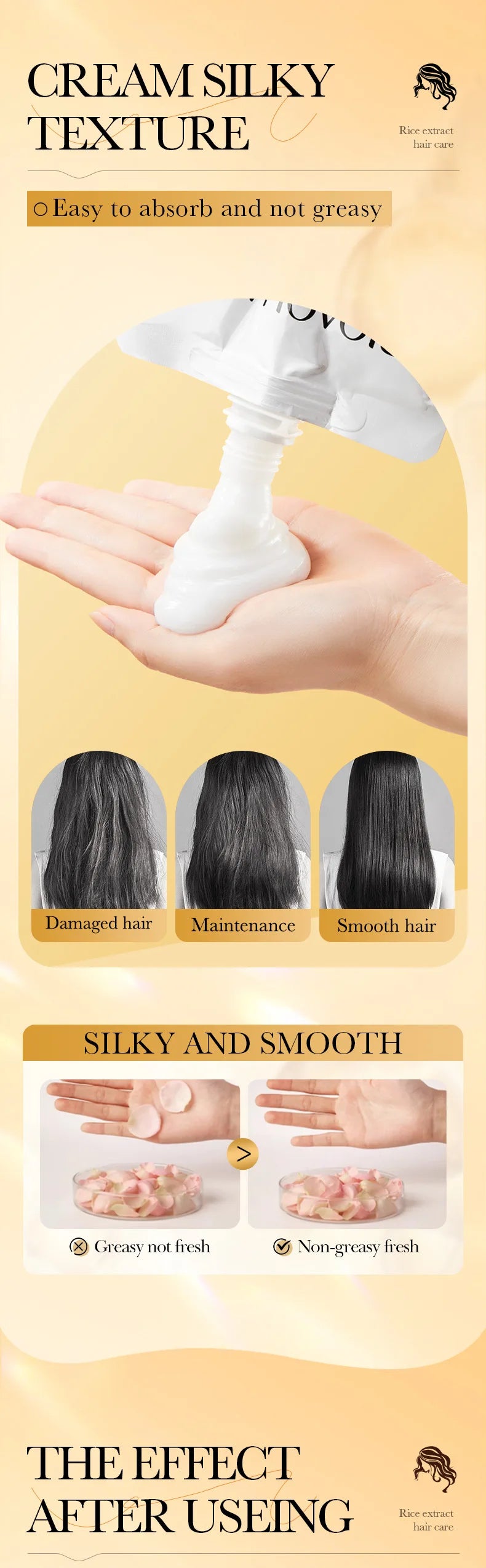 PWYUMAN Magical Keratin Rice Hair Mask - Repair and Moisturizing