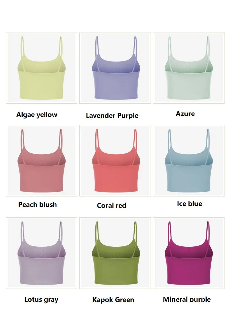 Solid Color Women Sports Bra Comprehensive Training Shockproof Halter Soft Sports Fitness Top Gym Yoga Chest Pad Comprehensive
