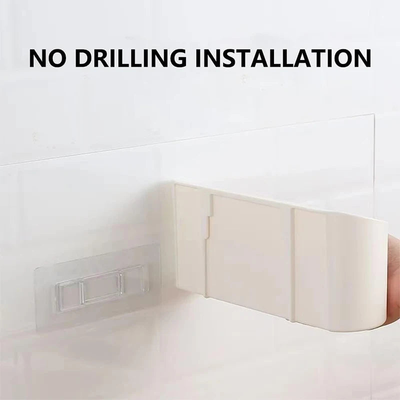 Estante adhesivo de almacenamiento montado en la pared de la cocina, caja de almacenamiento multifuncional para puerta de gabinete, estante de cajón debajo del fregadero, organizador de baño