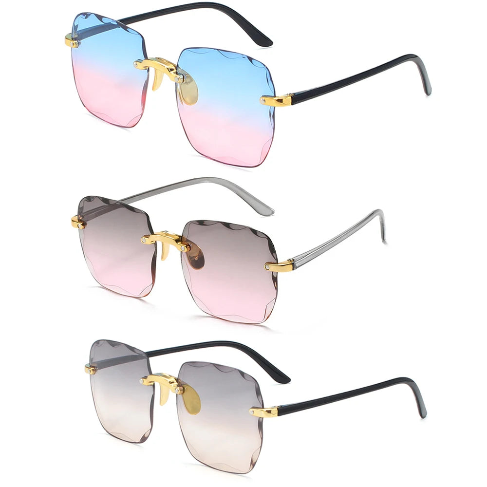 ANLUAN Women's Rimless Square Sunglasses - Gradient UV400