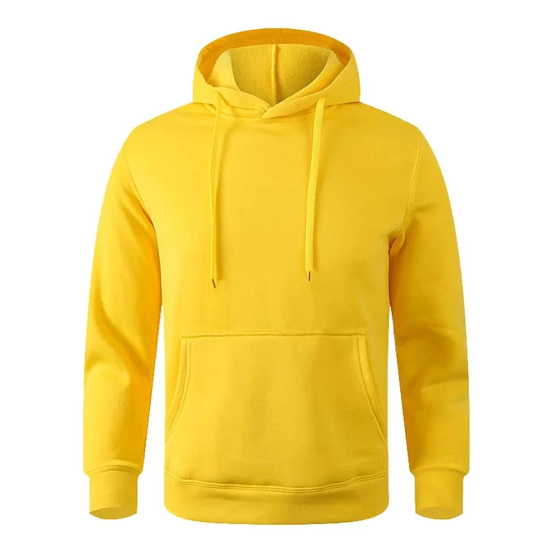 Unisex Fleece Hoodie - Casual Pullover Sweatshirt Black White