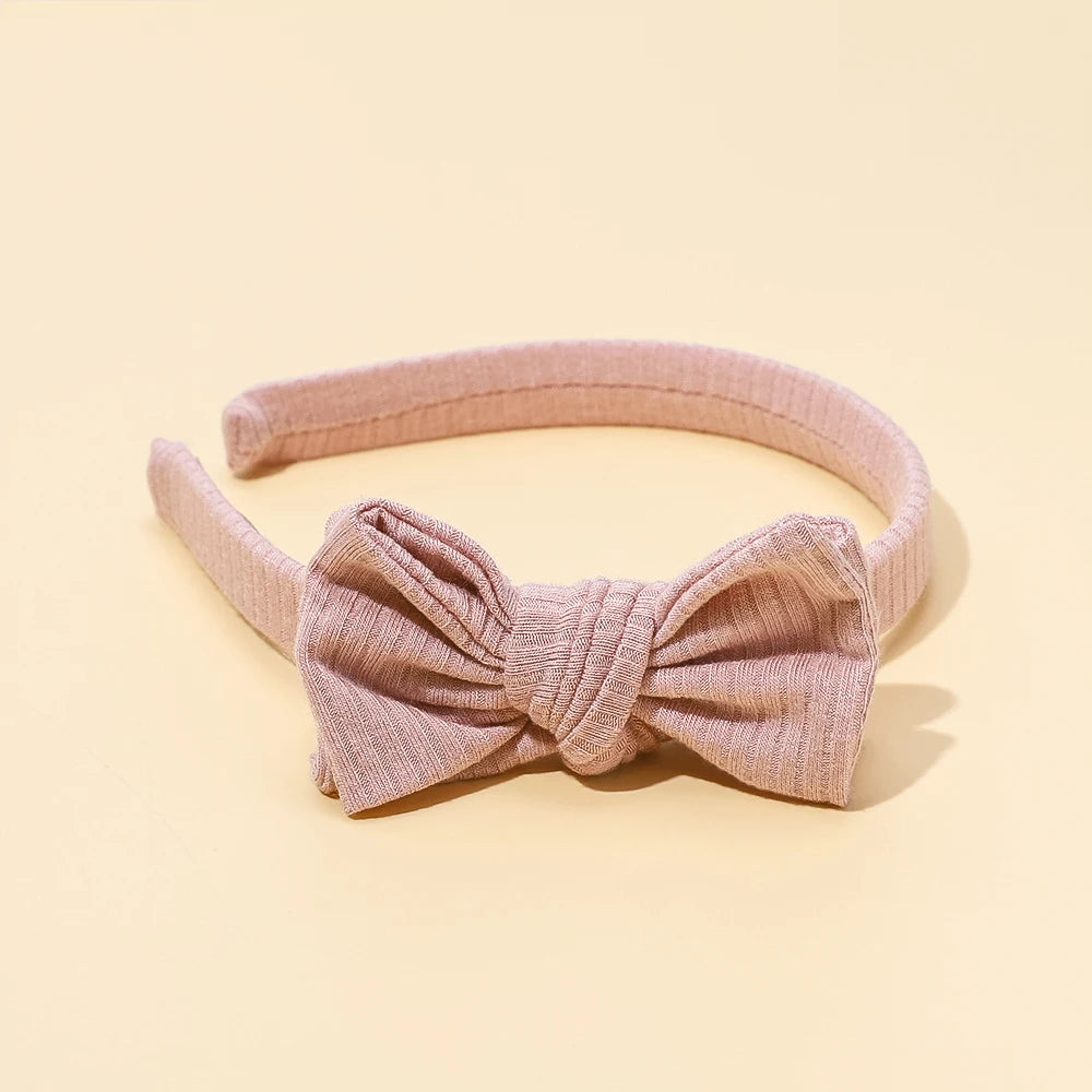 Baby Headband Solid Color Hair Hoop With Soft Atmospheric Bow For Newborns And Toddlers