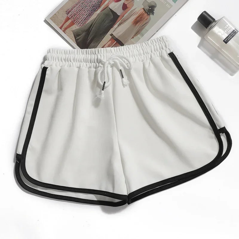 Women'S Striped Casual Shorts Korean Harajuku Loose All Match Sports Shorts Summer Fashion Yoga Thin Mini Shorts Female