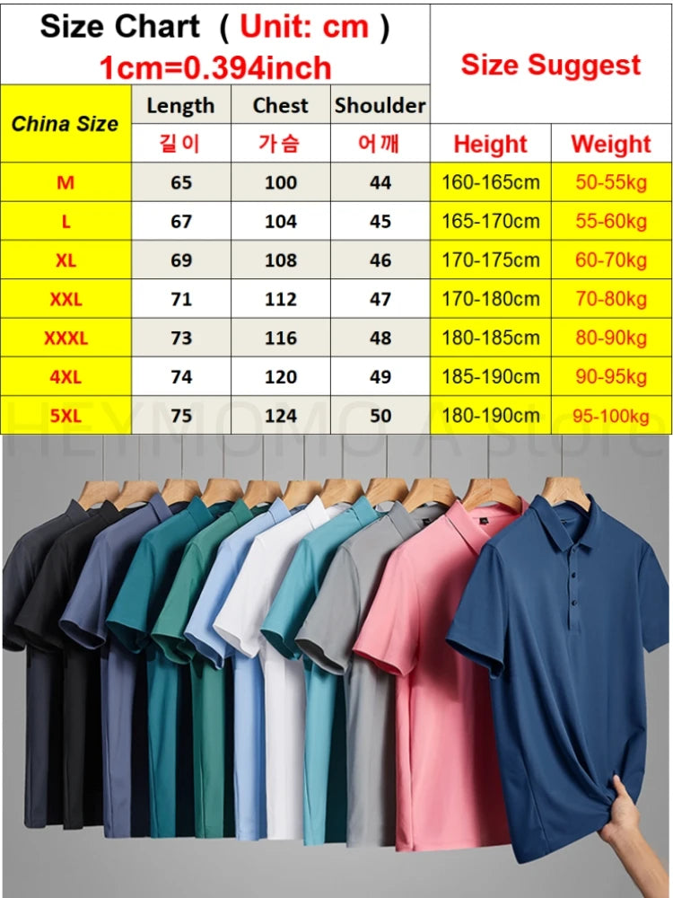2024 Summer New High-End Mesh Ice Silk Short-Sleeved T-Shirt Men's Shirt Collar Purple Khaki Green Solid Color Slip Polo