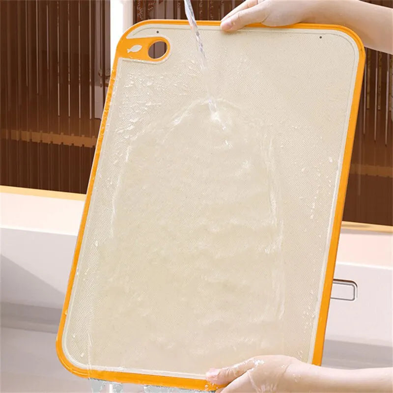 Tabla de cortar antibacteriana de doble cara para el hogar, la cocina, antimoho, antideslizante, de plástico, de paja de trigo, tabla adhesiva multifuncional