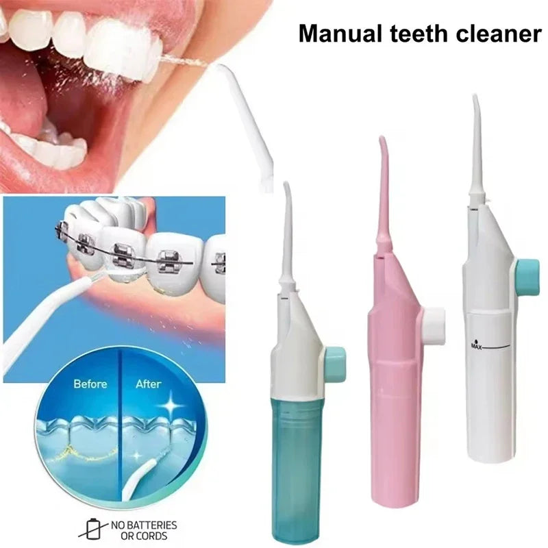 Portable High Pressure Oral Irrigator Household Dental Floss Manual Water Toothpick for Teeth Cleaning