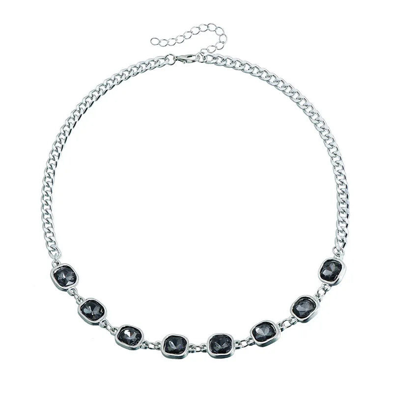 Women'S'S Gray Glass Jewelry Long Tassel Layered Bracelet Drop Earrings Fashion Accessories Trendy Daily Wear