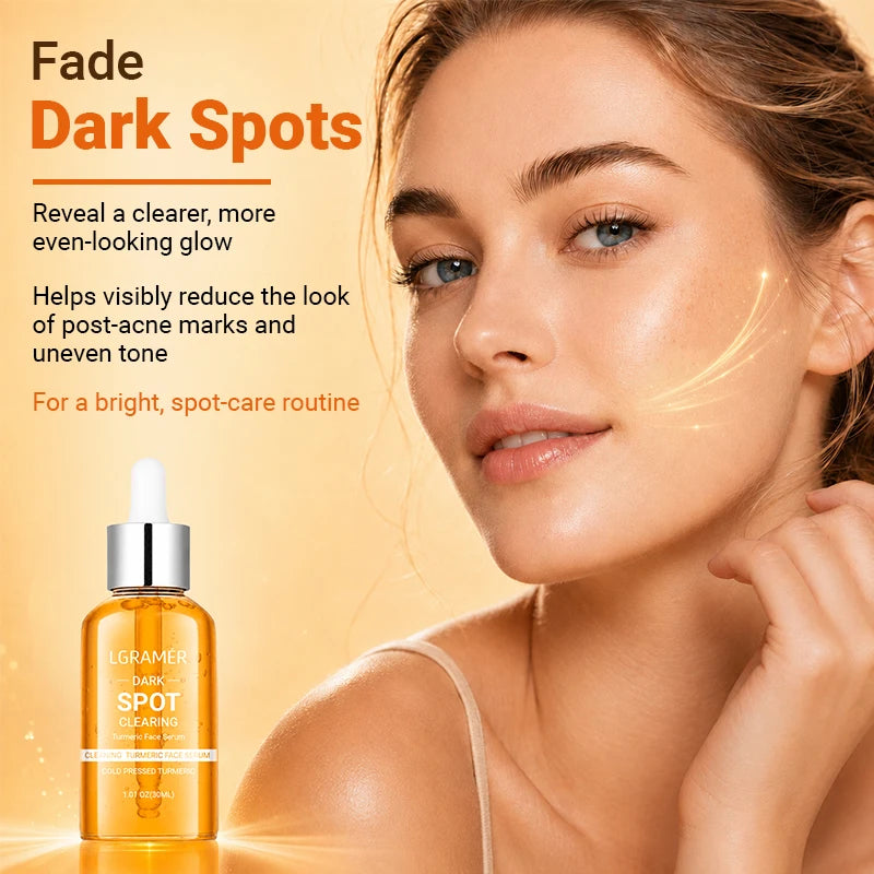 30ml/50ml Turmeric Face Serum 10% Glycolic Acid 2% Niacinamide Dark Spot Remover Corrector Brightening Anti-Aging Facial Serum