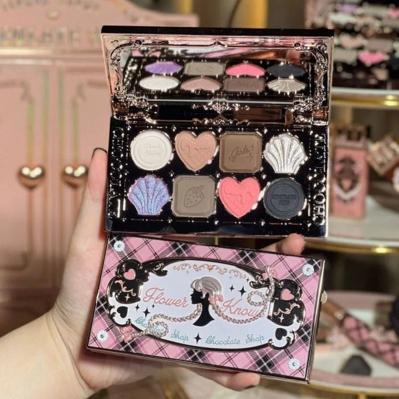 Flower Knows Eyeshadow Palette Cupid Chocolate Shop Swan Balllet Shimmer Matte Velvet Smooth &Highly Pigmented Long Lasting 10g