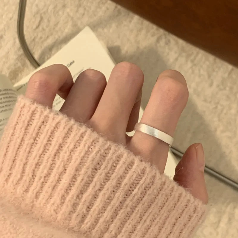 Panjbj 925 Sterling Silver Lines Ring For Women'S Jewelry Finger Adjustable Open Vintage For Birthday Dropship