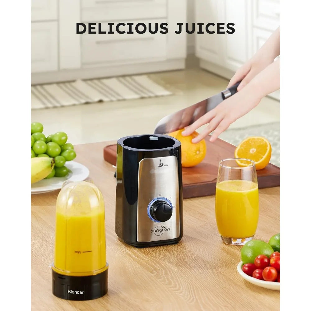 5 in 1 Compact Blender Food Processor 350W High Speed 2 Speed Pulse for Smoothies Shakes Meat Veg