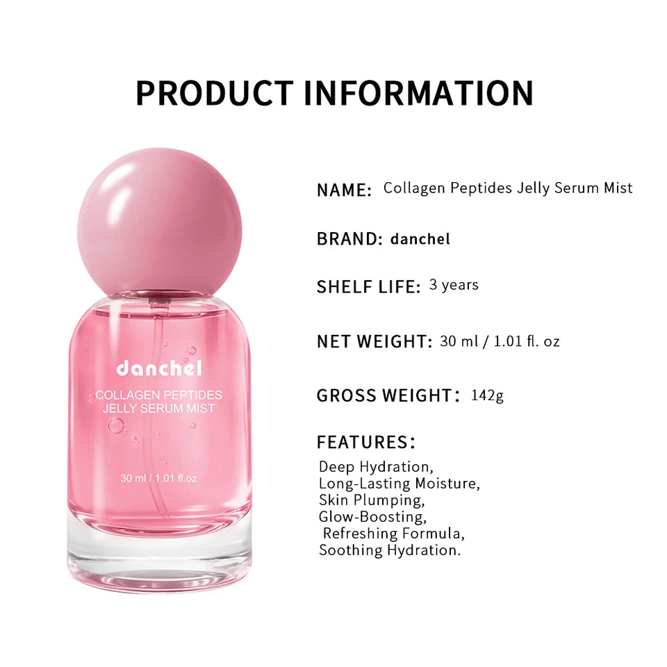 Collagen Peptide Jelly Essence Spray Deep Hydrating Gel Mist Soothing Repair Facial Toner Non-Sticky For Dry Sensitive Skin