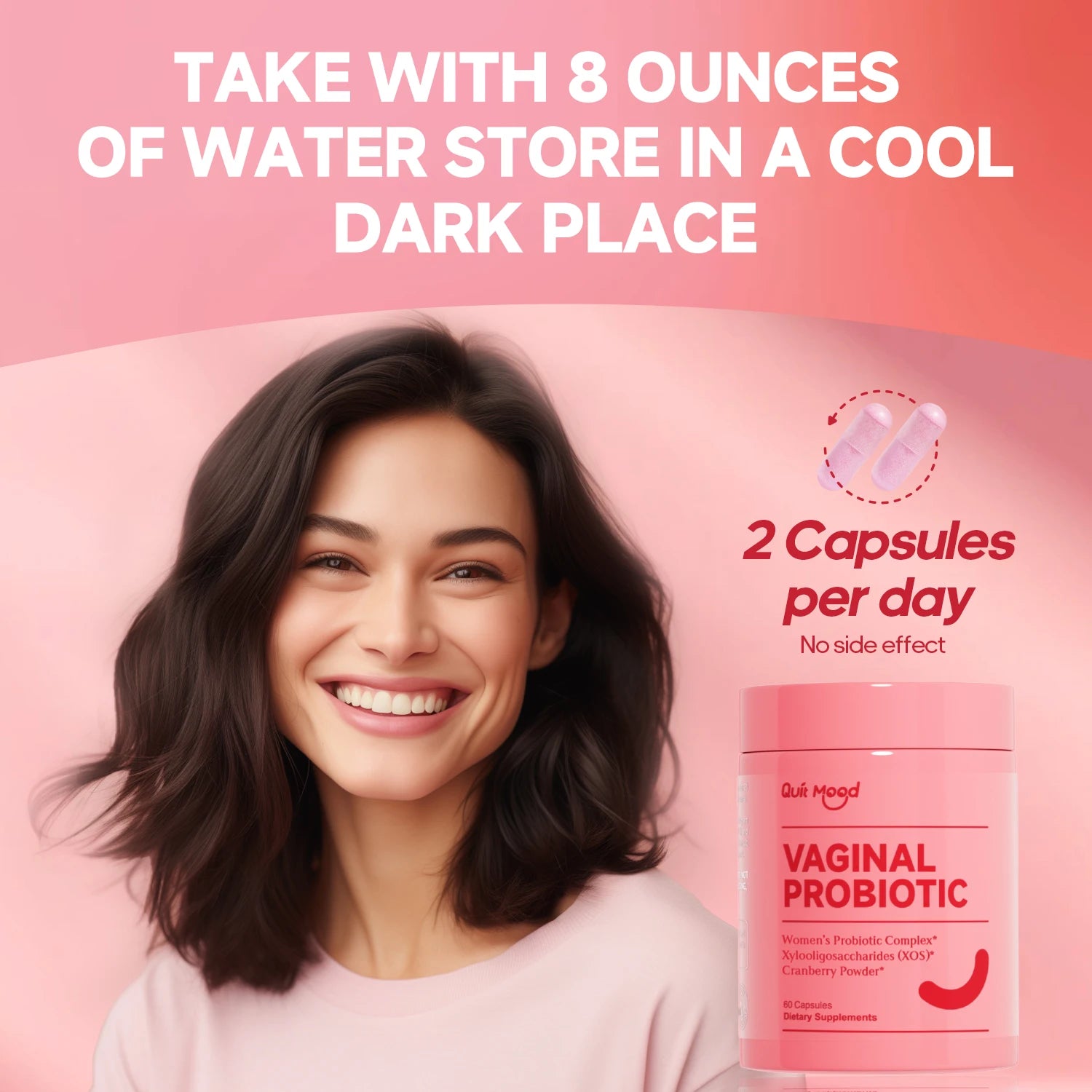 Quit Mood Probiotics for Women PH Balance with Probiotics and Lactobacillus Probiotic Blend - Women's Health Supplement