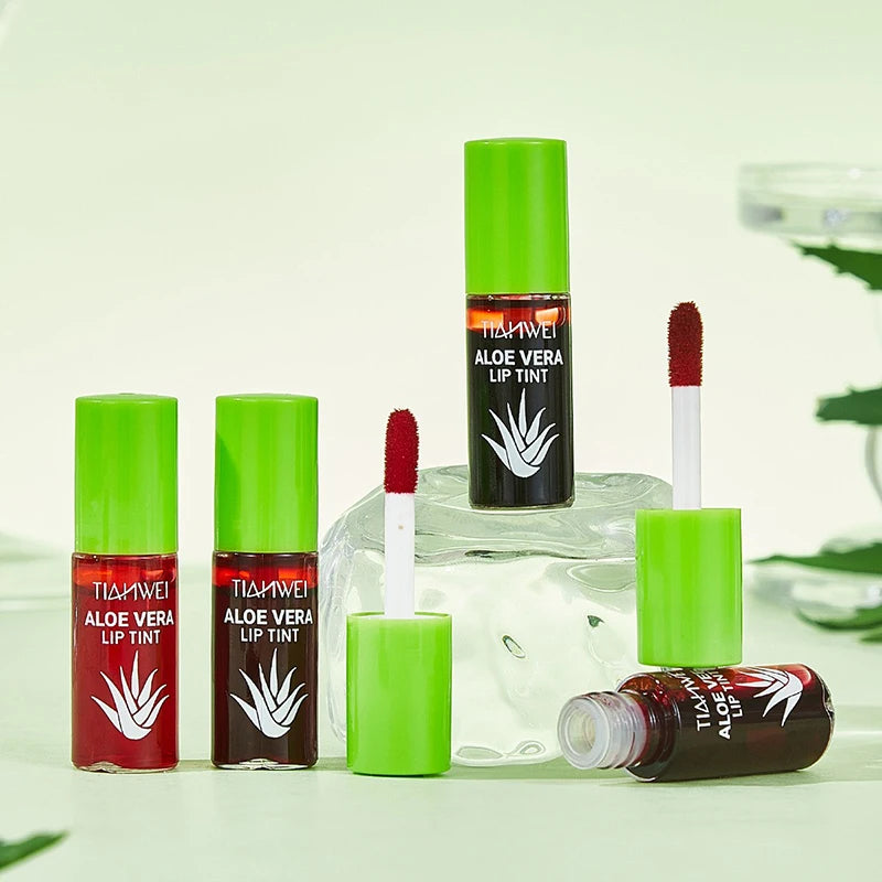 6-Piece Lip Gloss Oil Set,Aloe Vera Liquid Lipstick, Long-Lasting Moisturizing Smudge-Proof Lips Tint ,Non-Sticky Cosmetics