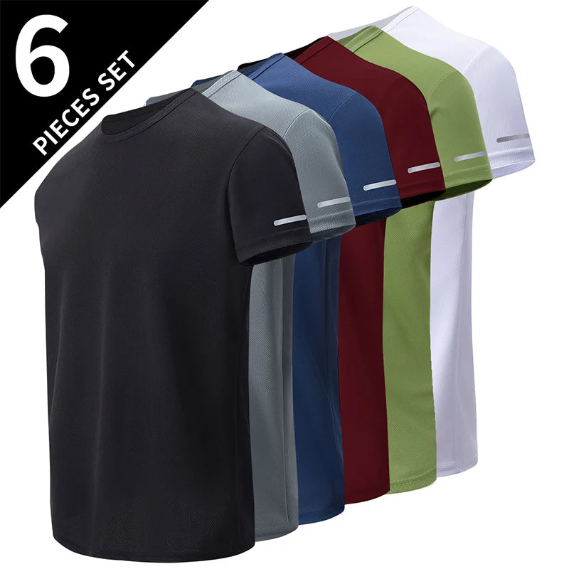 Men's Solid Color O-Neck Short Sleeve Sports T-Shirt - Polyester